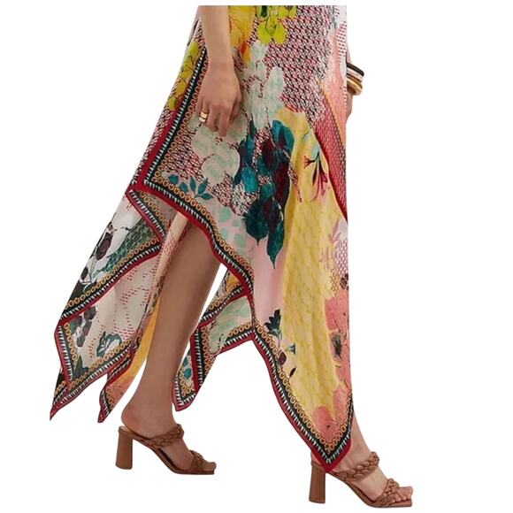 ANTHROPOLOGIE Abstract Print Handkerchief Dress w/ Embroidery Size M New w/ Tag - Picture 9 of 12